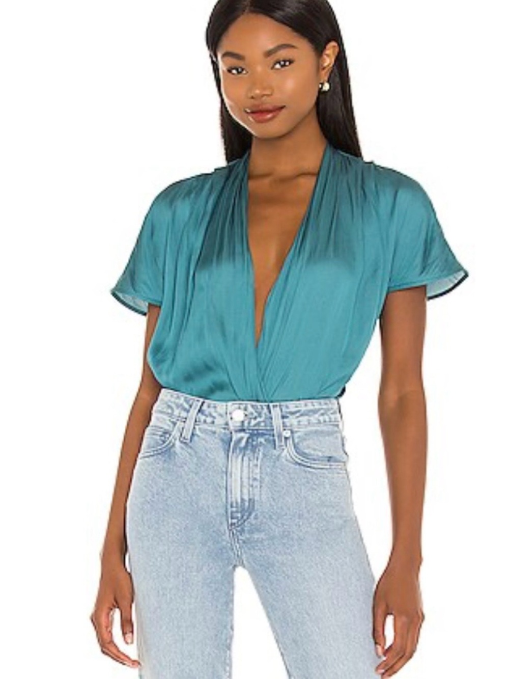 PAIGE Dijon Bodysuit in Cornflower Blue, S